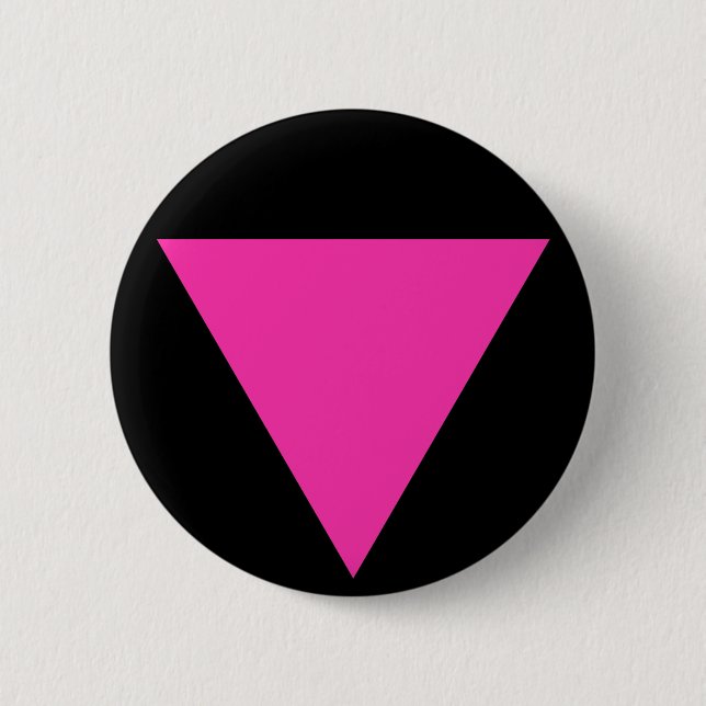 pink triangle 2 inch round button (Front)