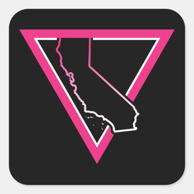 pink triangle california square sticker (Front)