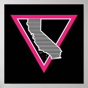 pink triangle california stripes poster