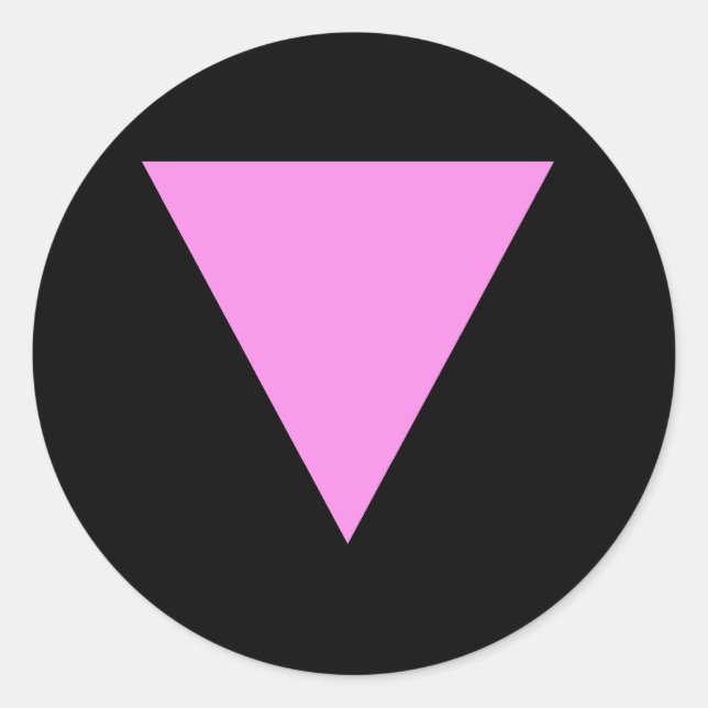 Pink Triangle Classic Round Sticker (Front)