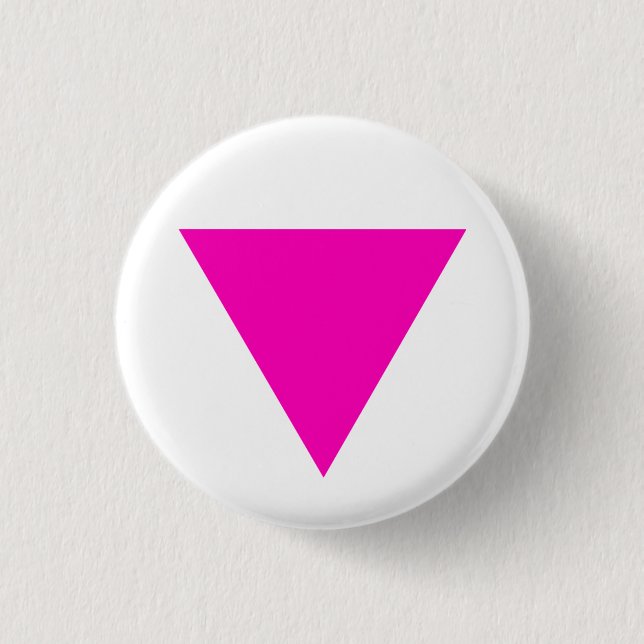 "PINK TRIANGLE" GAY PRIDE 1 INCH ROUND BUTTON (Front)