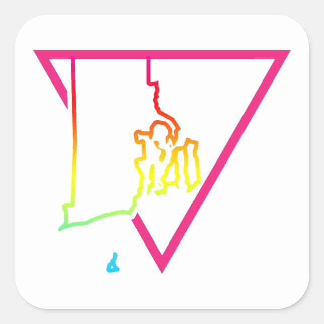 pink triangle rhode island square sticker (Front)