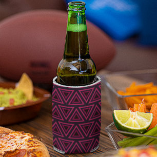 Pink Triangles Pattern  Can Cooler