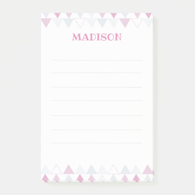 Pink Triangles Post it Notes (Front)