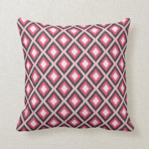 Pink Tribal Ikat Throw Pillow