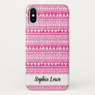 Pink Tribal Pattern Monogram Case-Mate iPhone Case