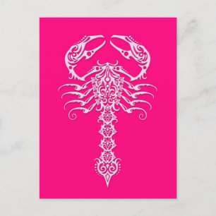 Pink Tribal Scorpion Postcard