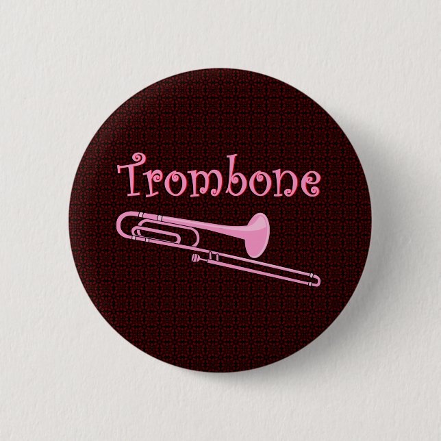 Pink Trombone 2 Inch Round Button (Front)