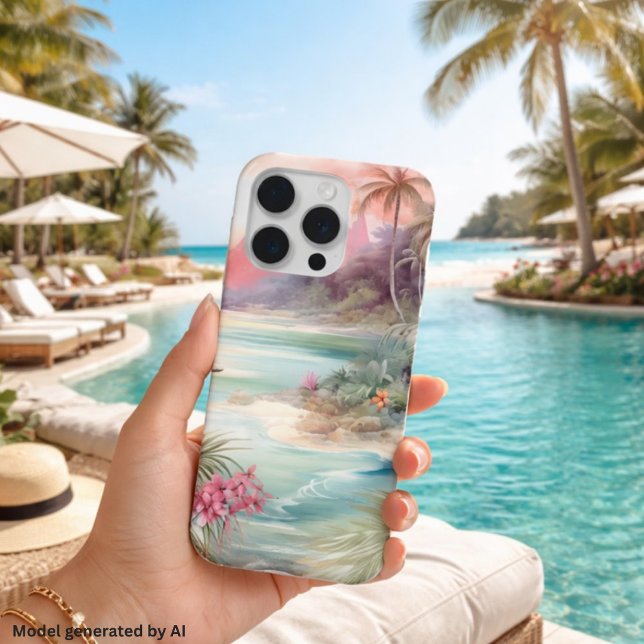 Pink Tropical Beach iPhone Case (Creator Uploaded)