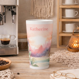 Pink Tropical Beach Latte Mug