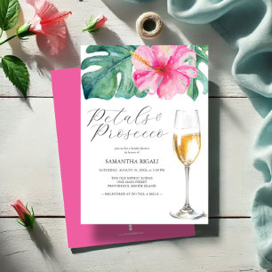 Pink Tropical Bridal Shower Invitations   Brunch