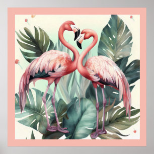 Pink Tropical Flamingo  Poster