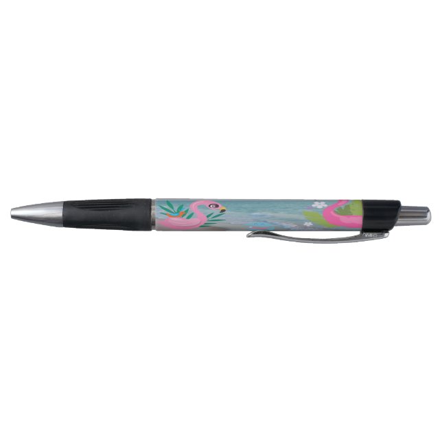 Pink Tropical Flamingos by the Ocean Pattern Pen (Bottom)