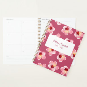 Pink Tropical Flower Personalized Planner