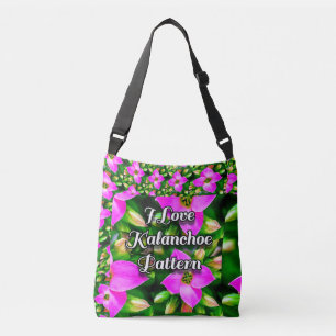 Pink Tropical Flowers Pattern Crossbody Bag