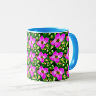 Pink Tropical Flowers Pattern Mug