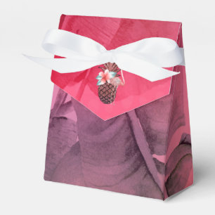 Pink Tropical Glitter Pineapple Luau Party Favor Box
