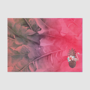 Pink Tropical Glitter Pineapple Luau Party Tissue Paper