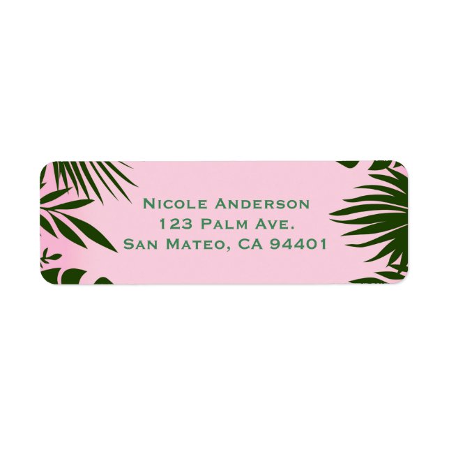 Pink Tropical Green Feuilles Été Chic Invitation (Devant)