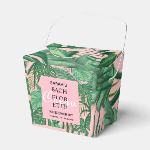 Pink Tropical Palm Bachelorette Party Hangover Kit Favor Box
