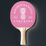 Pink Tropical Pineapple Wedding Ping Pong Paddle<br><div class="desc">Pink Tropical Pineapple Wedding Ping Pong Paddle carries a soft, celebratory elegance where tropical charm and romantic design meet in graceful harmony. The gentle pink tone evokes warmth, joy, and uplifting energy, while the pineapple motif symbolizes hospitality, happiness, and shared abundance. Together, they create a design that feels welcoming, vibrant,...</div>
