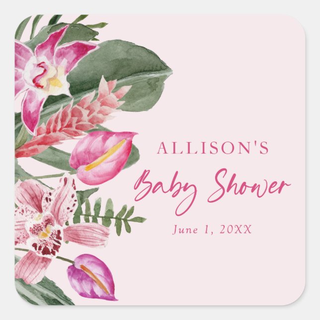 Pink Tropical Sticker (Front)