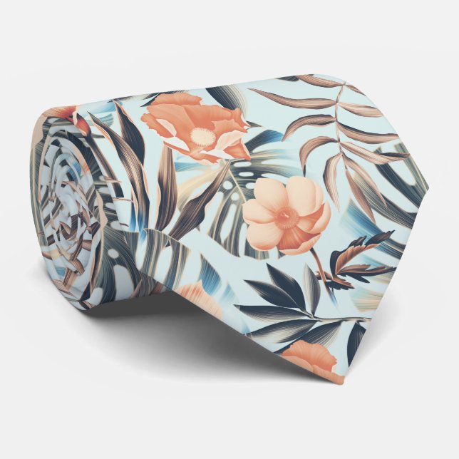 Pink Tropics Tie (Rolled)