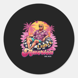 Pink Trump 2025 Beach Gulf Of Usa America Est 2025 Classic Round Sticker