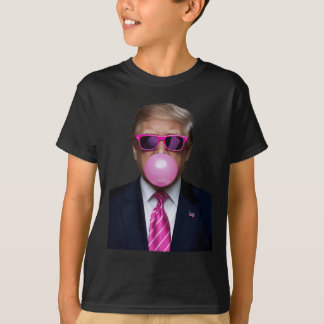Pink Trump Bubble Gum 2024 Vote President Funny Cu T-Shirt