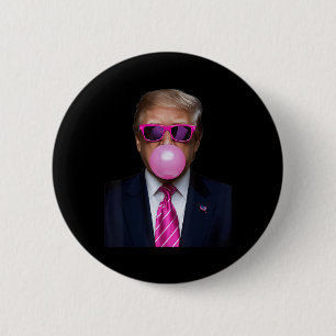 Pink Trump Bubble Gum Gift 2024 Vote President Fun 2 Inch Round Button