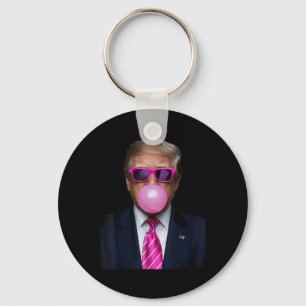 Pink Trump Bubble Gum Gift 2024 Vote President Fun Keychain
