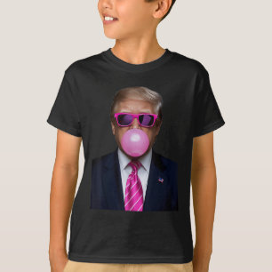 Pink Trump Bubble Gum Gift 2024 Vote President Fun T-Shirt