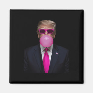 Pink Trump Bubble Gum Shirt 2024 Vote President Fu Magnet