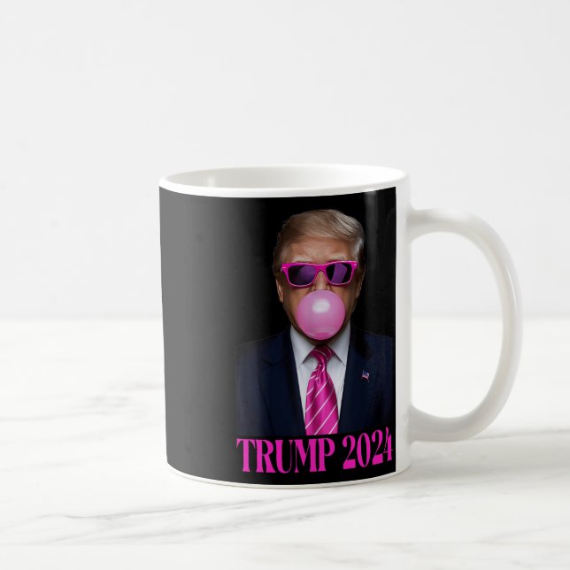 Pink Trumpbubble Gum 2024 Vote President Funny Cut Coffee Mug (Right)