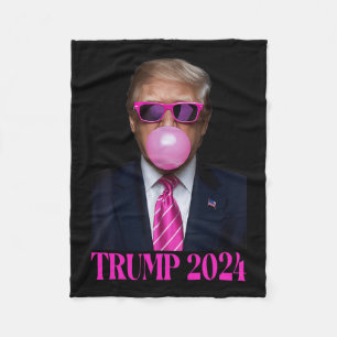 Pink Trumpbubble Gum 2024 Vote President Funny Cut Fleece Blanket
