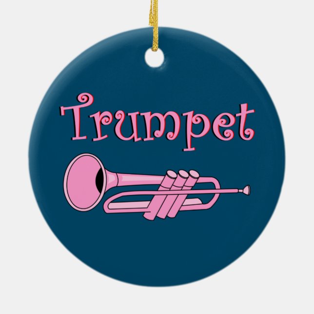 Pink Trumpet Ceramic Ornament (Back)