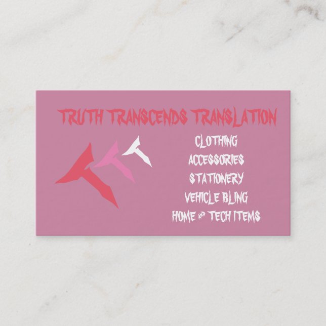 Pink truth biz card (Front)