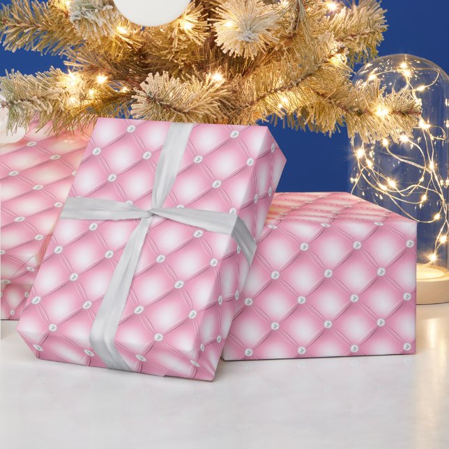 Pink Tufted Pearls Wrapping Paper (Holidays)