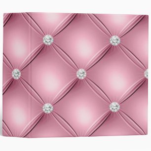 Pink Tufted Small Square Decorative Pattern Binder