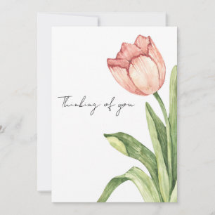 Pink Tulip Alone Invitation