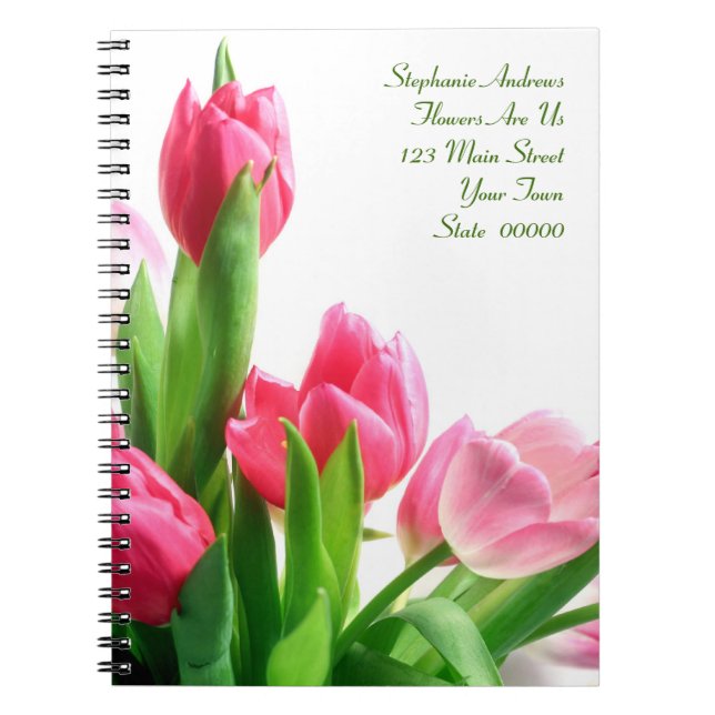 Pink Tulip Bouquet Notebook (Front)