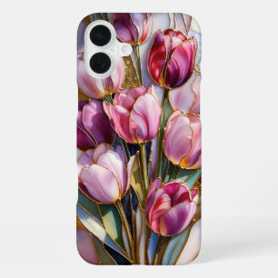 Pink Tulip Bouquet Phone Case Floral Gift