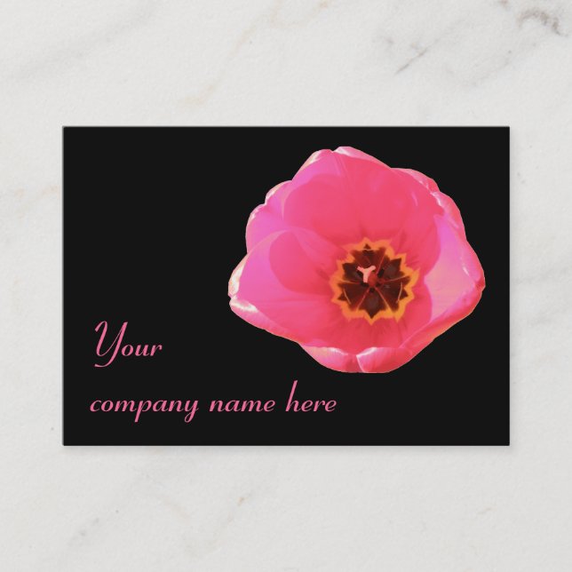 Pink Tulip Customizable Business Card (Front)