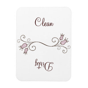 Pink Tulip Dishwasher Clean - Dirty Magnets