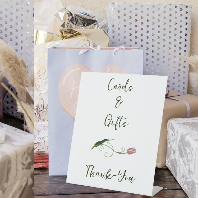 Pink Tulip Floral Cards & Gifts Pedestal Sign (Creator Uploaded)