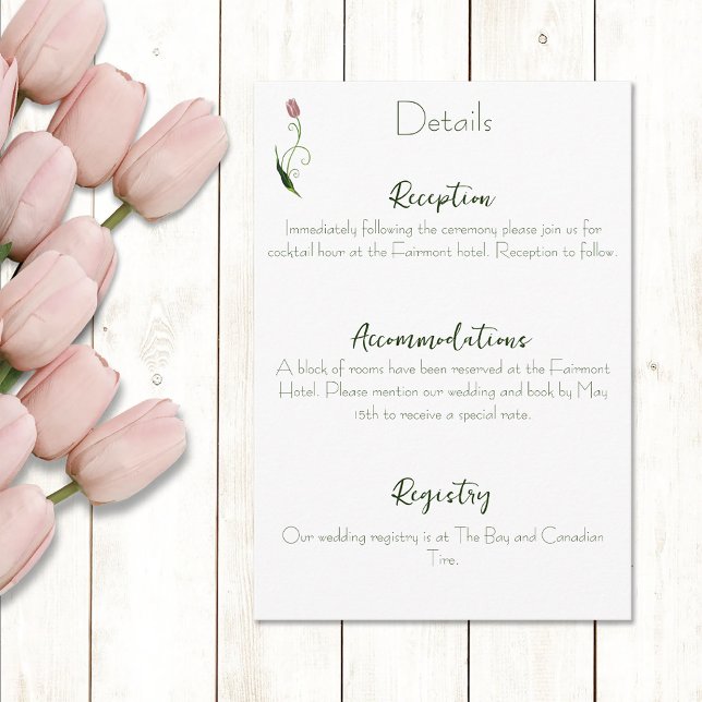 Pink Tulip Floral Enclosure Card (Creator Uploaded)