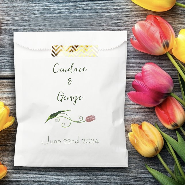 Pink Tulip Floral Favour Bag (Creator Uploaded)