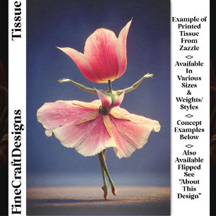 Pink Tulip Flower Fairy Ballerina DJ7RF Decoupage Tissue Paper