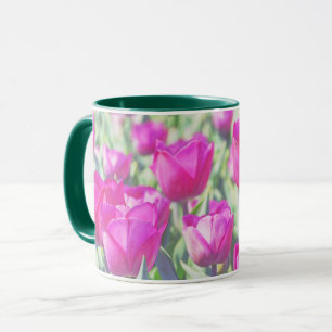 Pink Tulip Flowers Floral Art Mug