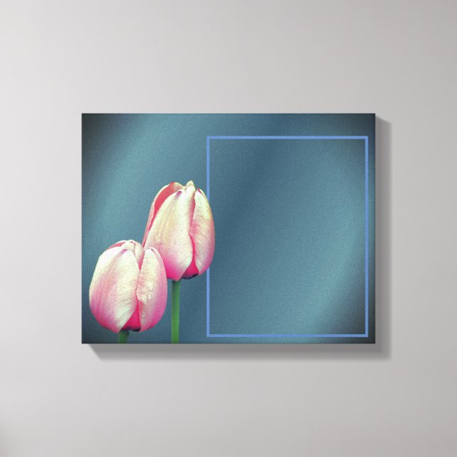 Pink Tulip Flowers Frame Create Your Own Photo Canvas Print (Front)